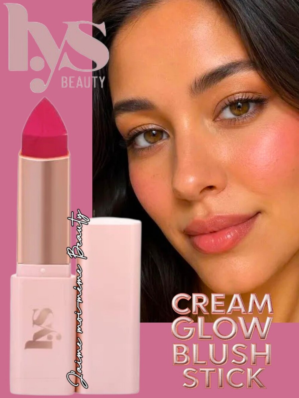 LYS BEAUTY Cream Glow Blush Stick - Outgoing - Watermelon Pink Hot Pink